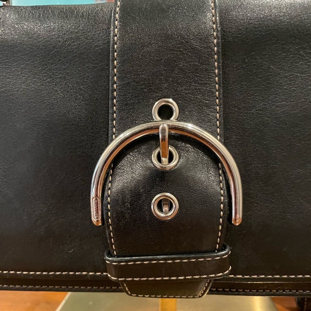 COACH Vintage Soho Buckle 9739 Black Leather Shoulder Bags With Matching Wallet - Picture 4 of 17